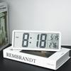 Simple LCD Clock Living Room Wall Clock Multi-function Temperature and Humidity Display Clock