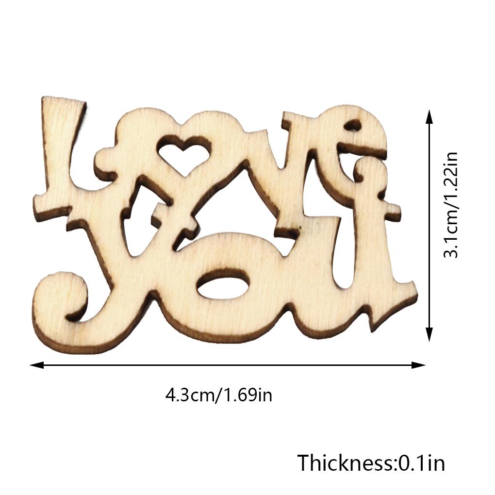 Pack of 60 Wooden Letters Wood Slices Unfinished Signs Scrapbooking Crafts Anniversary Gifts Love Wedding Happy Birthday Party