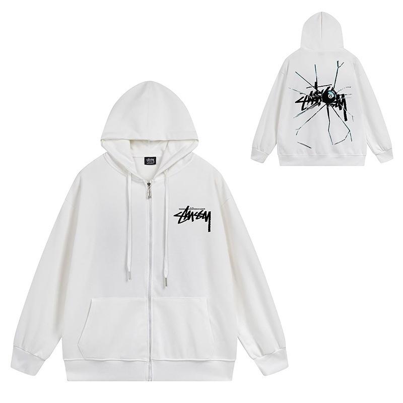 Trendy brand zipper hooded autumn and winter new letter flame pai jiu couple coat