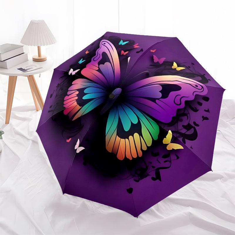 1pc Butterfly Design Folding Umbrella | Elegant Design, Fashionable Accessory, Durable Construction, Sturdy Ribs Yy251107020