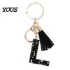 Lightweight Keychain Pendant, Sequins Star Letter A-Z Charm with Tassel, Gift Alphabet Initial Metal Keyring for Handbag Backpack Bag