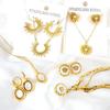 Luxury Gold Necklace And Earrings Set For Women Elegant Collarbone Chain With Stud Earrings Fashion Jewelry