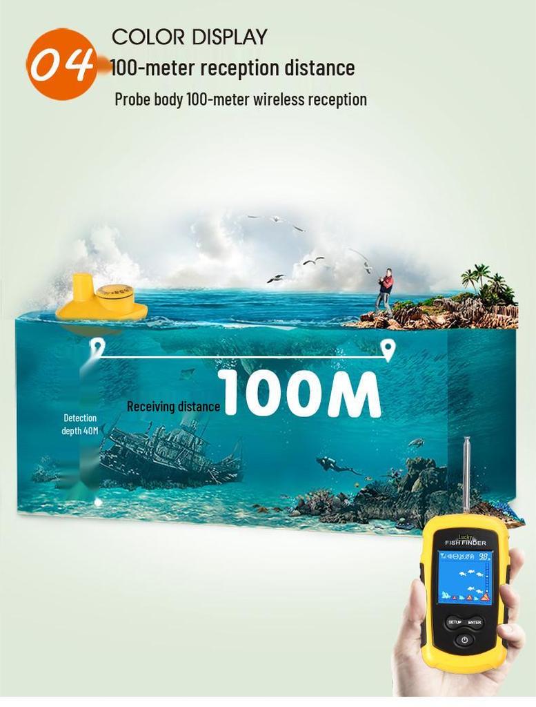 Leqi Wireless Sonar Color Fish Finder - Outdoor Fishing Device