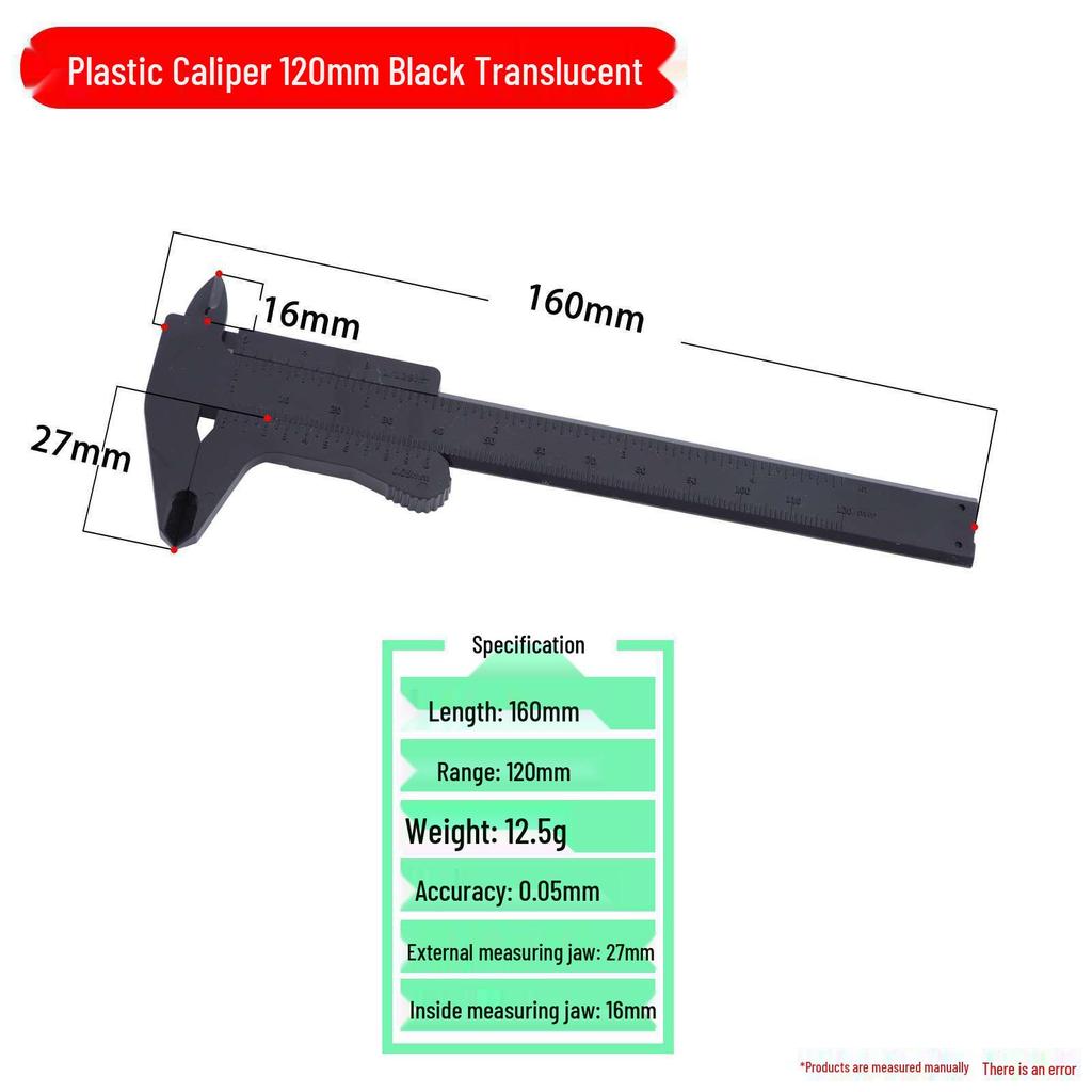 Plastic Vernier Caliper 0-150mm Measuring Tool for Students