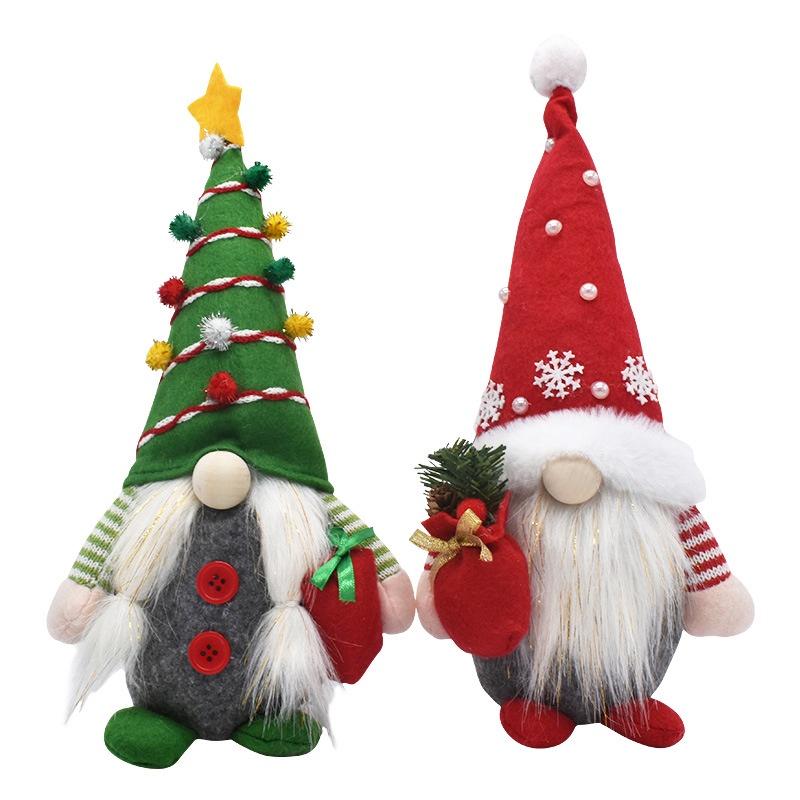 Christmas Decoration Holy Faceless Doll Ornament Wholesale Stock 31*16*7cm Handcrafted Green/red