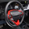For Ford Maverick -2025 ABS Red Steering Wheel Button Panel Cover Trim 2PCS