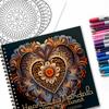 Heart-shaped flower coloring book, teenagers, various patterns, 100g heavy paper, stress relief, birthday gift