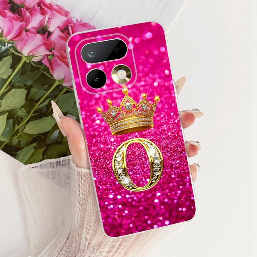 For Realme 16 Pro Case Cute Crown Letter Soft Black Silicone TPU Phone Back Cover For Realme16Pro 16Pro+ Plus Shockproof Capa