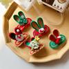 Stylish Christmas Hair Clip Eye Catching Design Hair Clip Hairpin Festive Knitted Hair Accessory for Children Christmas