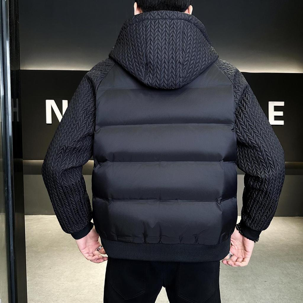 Men's Winter Light Luxury Hooded Down Jacket - Versatile Business Fashion Trend Coat