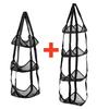 3/4 Tier Mesh Hanging Ball Storage Bag Wall Mount Sports Organizer for Basketball Football Volleyball Doll Toys Playroom Garage
