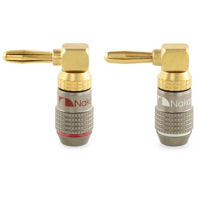 Nakamichi FanLock Excel Serie 24k Vergoldete Winkel-Bananenstecker 10 AWG 18 AWG Gauge Größe 4mm für Lautsprecher Verstärker Stereo Heimkino Radio