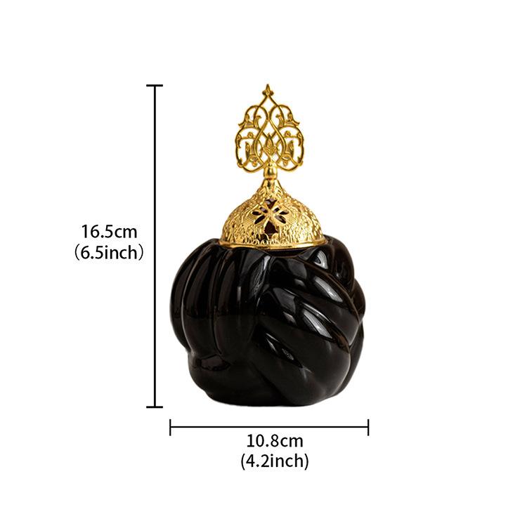 Retro Luxury Gold Arabic Incense Burner Home Meditation Ceramics Incense Burner Aromatherapy Middle East Decor Home Yoga Camping чёрный