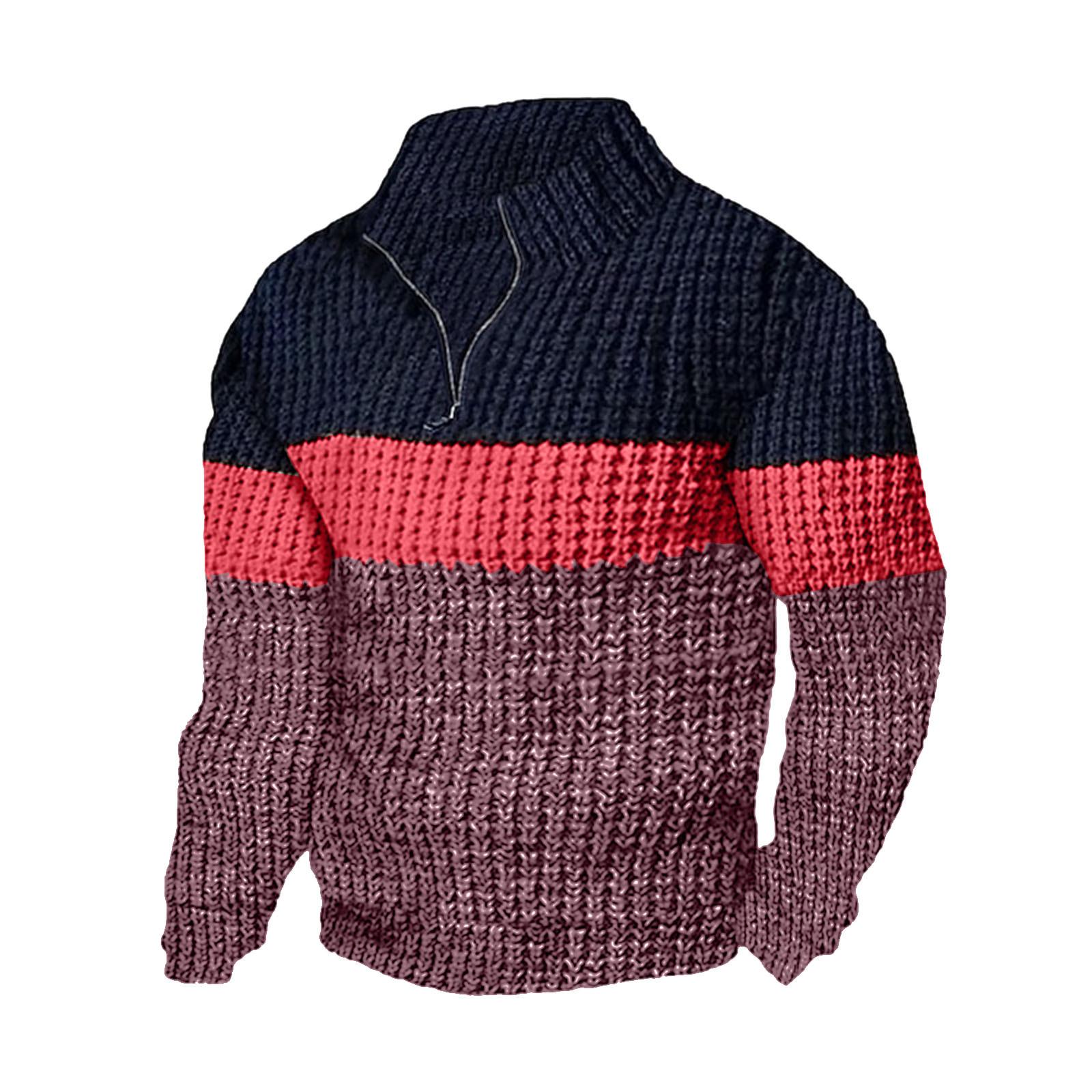 Men s Sweater, Men s Casual Knitted Pullover, Loose Fit, Long Sleeved M розовый
