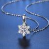 Bague Ringen 100% 925 Silver Fine Necklace 1 Carat Moissanite Classic Snowflake Pendant For Women Wedding Fashion Jewelry Gifts