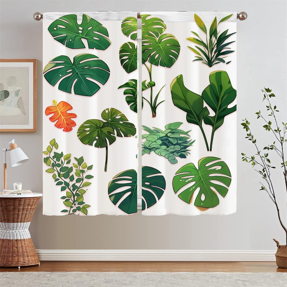 Green Plant Turtle Back Bamboo Modern Living Room Curtains for Camera Black Out Curtains Blackout Shade Curtain Tiebacks Blinds