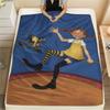 1PC Pippi Longstocking Print Flannel Blanket, High Quality Comfortable for All Seasons, Home Decor, Warmth and Comfort, Perfect for Christmas Gifts115