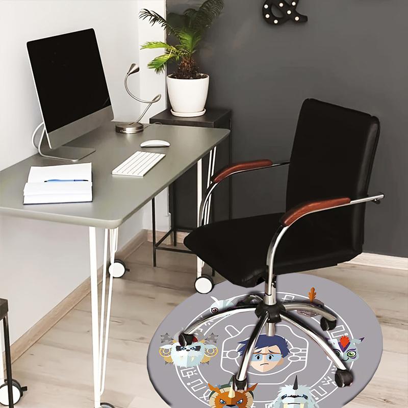 

1pc Fantasy Circle with Characters Round carpet, Made of Polyester,Perfect for Decorating Office Chairs, Living Rooms 80cm