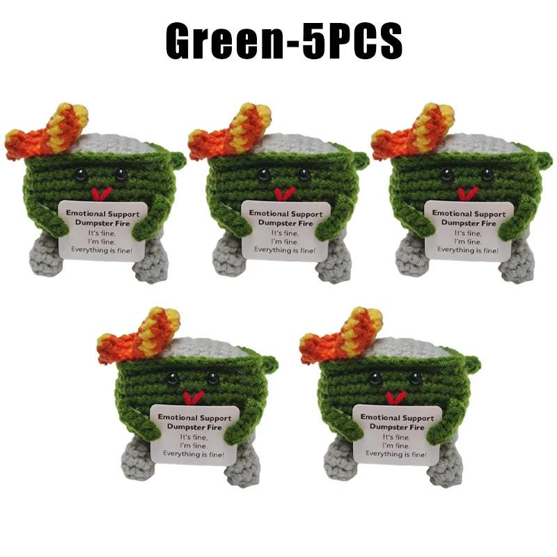 Crochet Dumpster Fire Emotional Support Dumpster Fire Support Coworker Positive Crochet Dumpster Fire Knitting Doll Toy Gifts