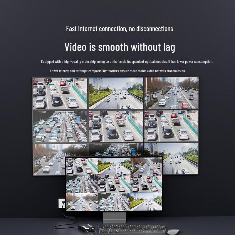 SK-LINK Gigabit Single-Mode Single-Fiber Optic Transceiver Pair with SC Port, 20KM