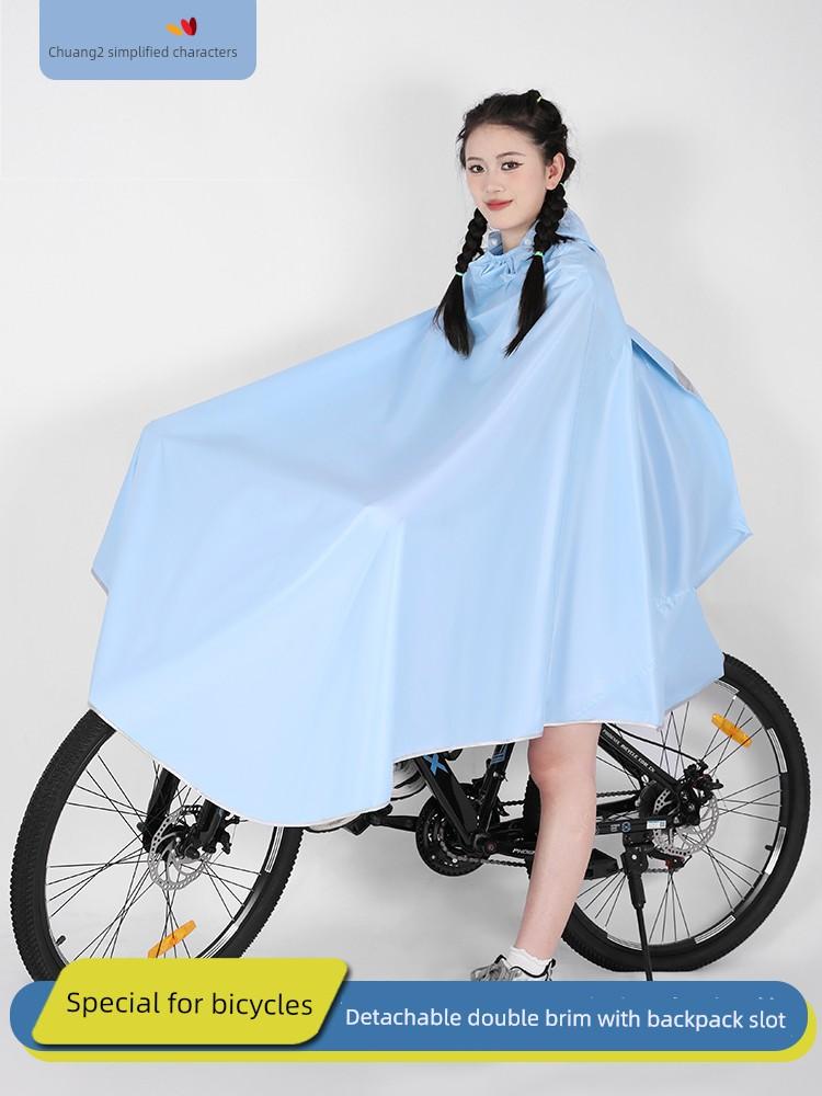 Bicycle Raincoat for Men and Women, Single-Person Full-Body Rain Protection Against Heavy Rain, Suitable for Students Cycling, Mountain Biking, and