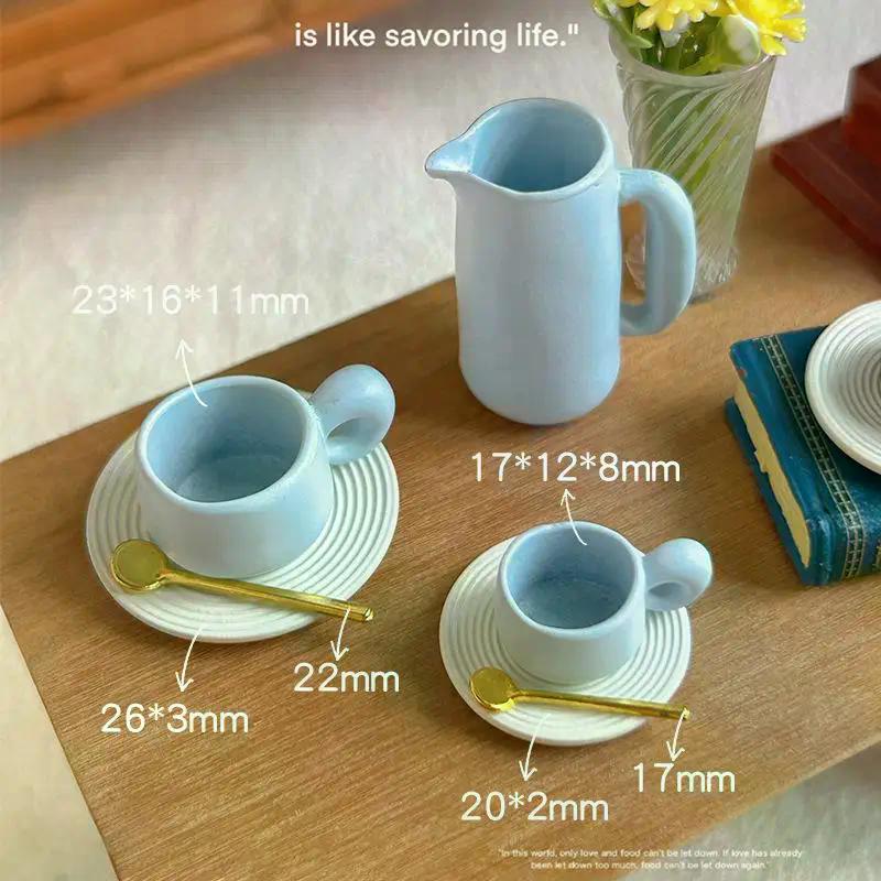 3Pcs Dollhouse Simulation Water Cup Toy Miniature Accessories Alloy Coffee Drink Cup Model Doll House Diy Decoration