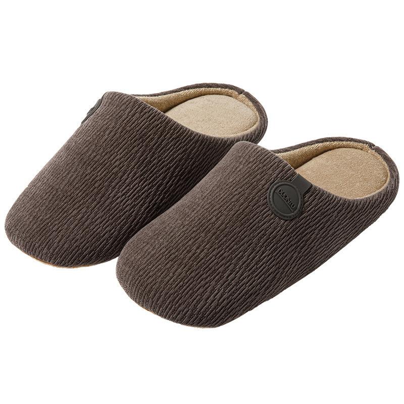 Japanese-style home cotton slippers autumn and winter 2025 new indoor floor non-slip and warm simple couple cotton mop