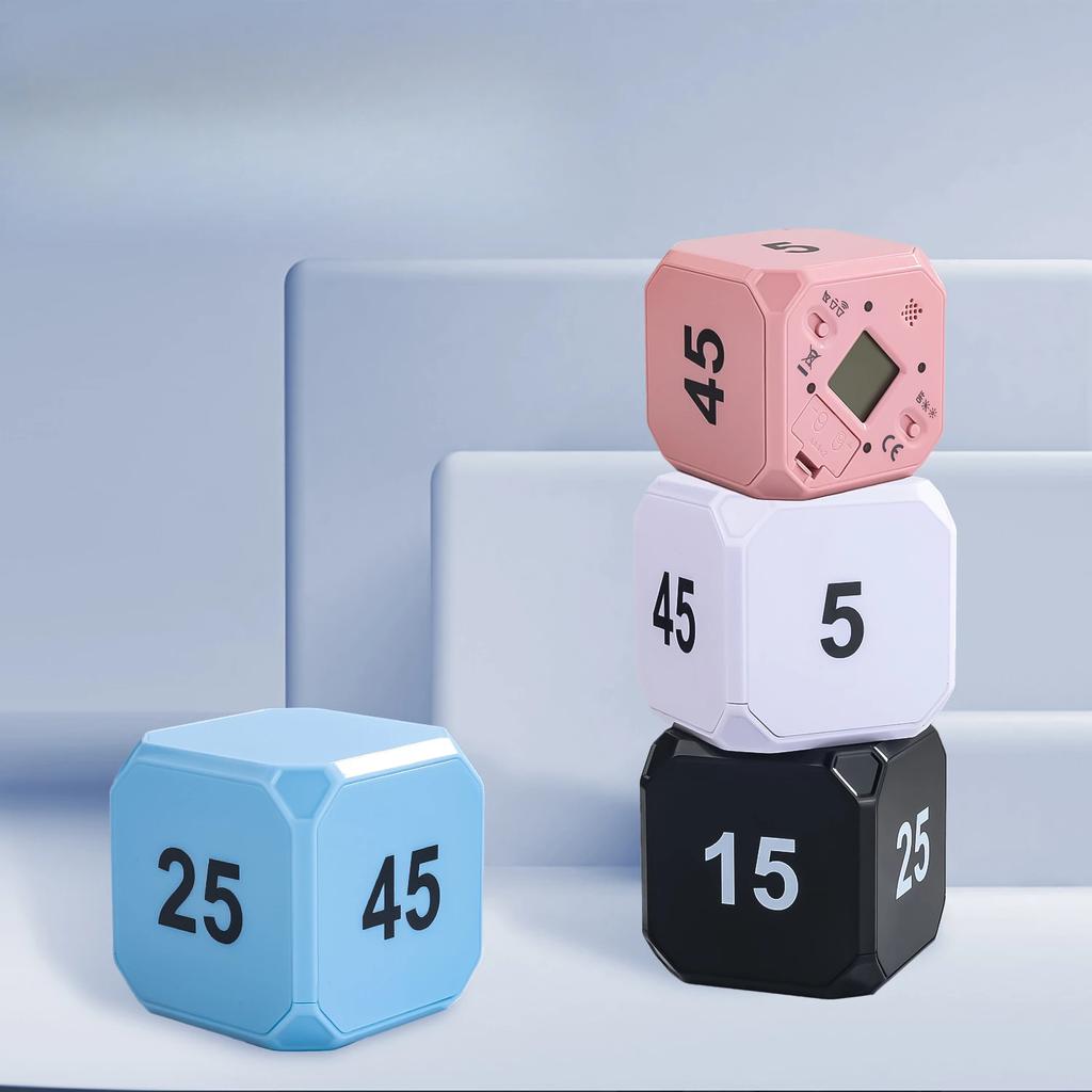 5-15-25-45 Minutes Cube Timers Gravity Sensor Flipping Preset Time Countdown Cooking Study Mini Digital Timer Hourglasses