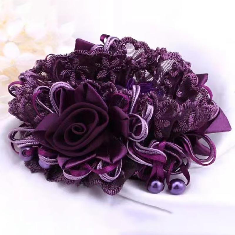 Korean Style Lace Big Head Flower Rubber Band Large Intestine Hair Band Updo Hair Elastics Girls Items Hair Ties