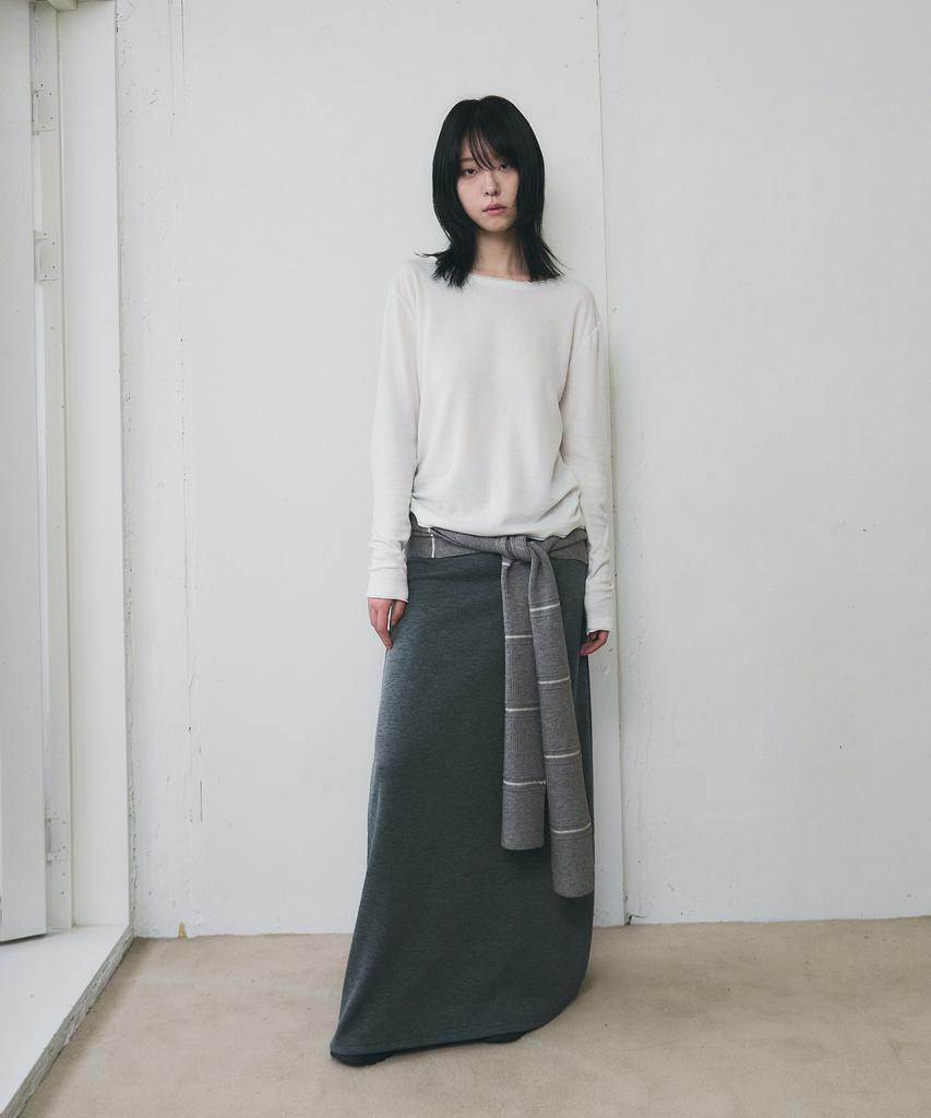 SIS A Soft Wool Layered T-Shirt [Ivory]