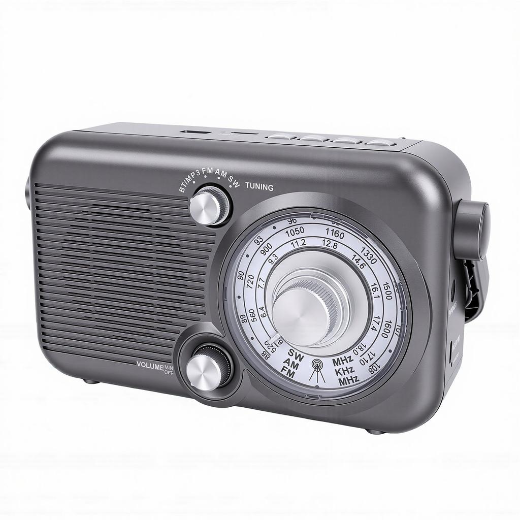 Portable AM FM SW Radio Transistor Radio 60W Retro Bluetooth Speaker with Headphone Jack USB Bluetooth MP3 Playback for