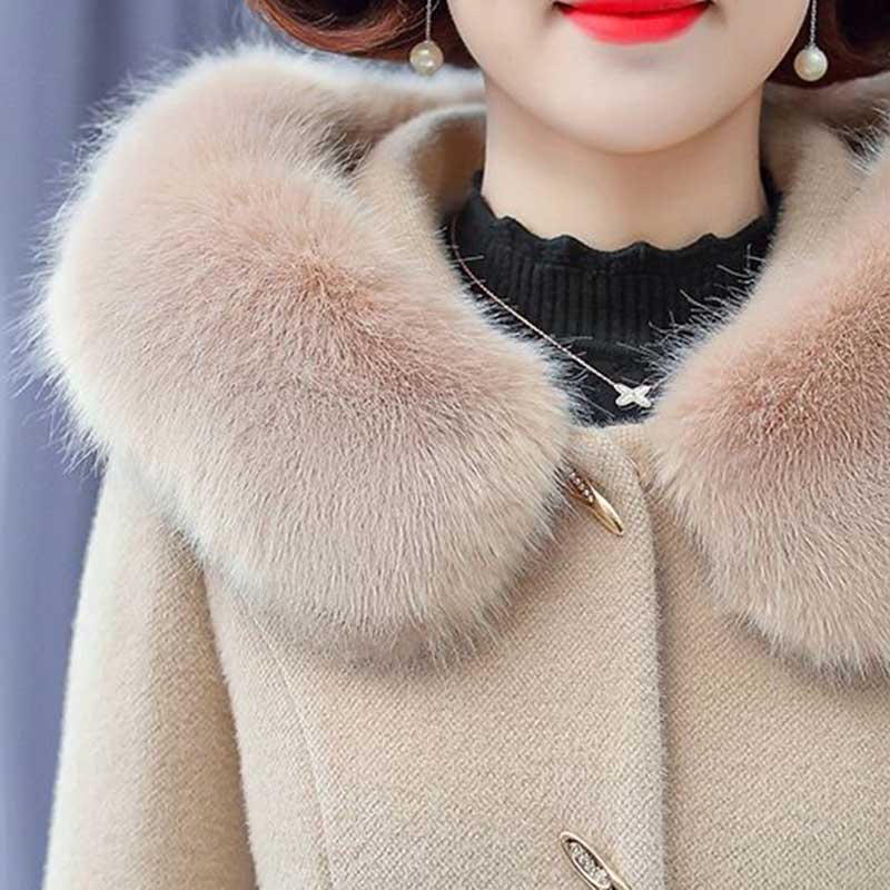 Kobiety w średnim wieku zimowy aksamitny płaszcz z norek jesień i zima 40 lat 50 kobiet w średnim wieku wełniana kurtka matki