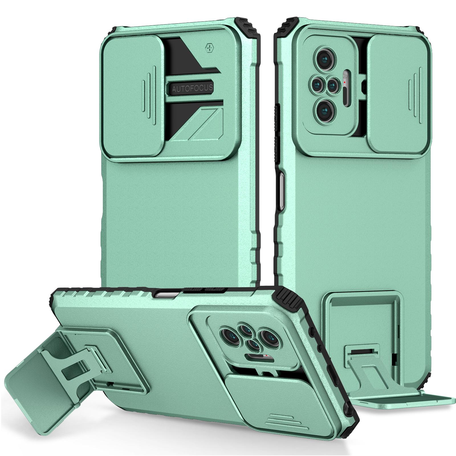 

Протиударний чохол KEYSION для Xiaomi POCO M5S Slide Camera Lens Protection Live Stand Phone Back Cover for Redmi Note 10S 10 Pro 4G for Redmi Note 10 Pro 4G м ятний