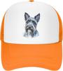 Scottish Terrier Portrait Trucker Hat Watercolor Dog Breed Mesh Baseball Cap Adjustable Outdoor Headwear