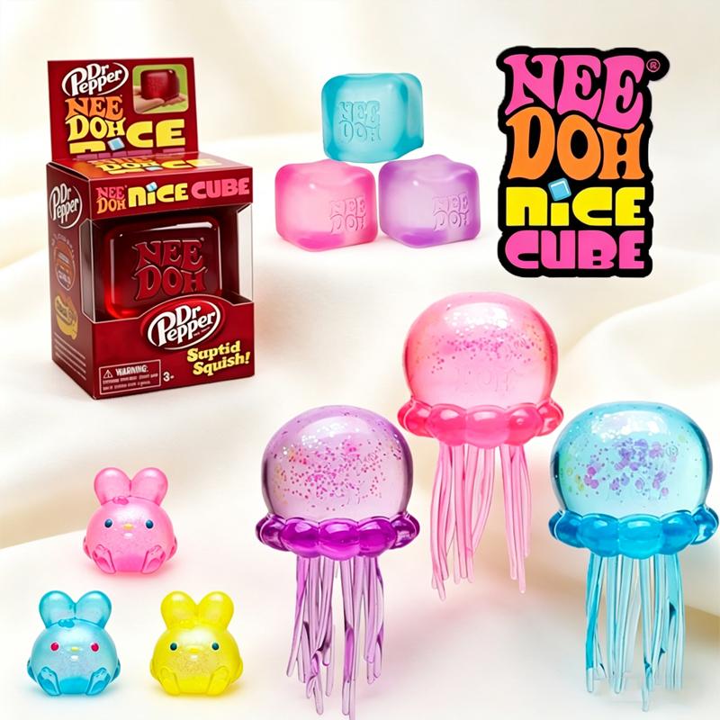 Needoh Μπαλίτσα Fuzz Μέδουσα Squishy Τυχαίο Χρώμα Μαλακό Παιχνίδι Ανακούφισης Στρες Χαριτωμένο Χαλαρωτικό Σφιγόμενο Αισθητηριακό Παιχνίδι