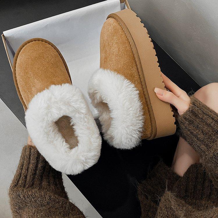 

Европейская станция бархатные зимние сапоги женские зима 2025 новые мех интегрированный утолщенные теплые нескользящие Северо-восточные хлопковые туфли 40 верблюд