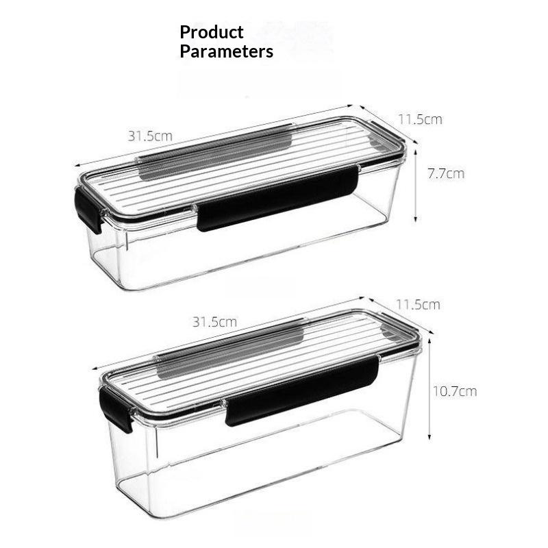1/2Pcs Clear Airtight Noodle Storage Box With Snap Lock Lid Stackable Food Container For Pasta, Grains & Dry Goods