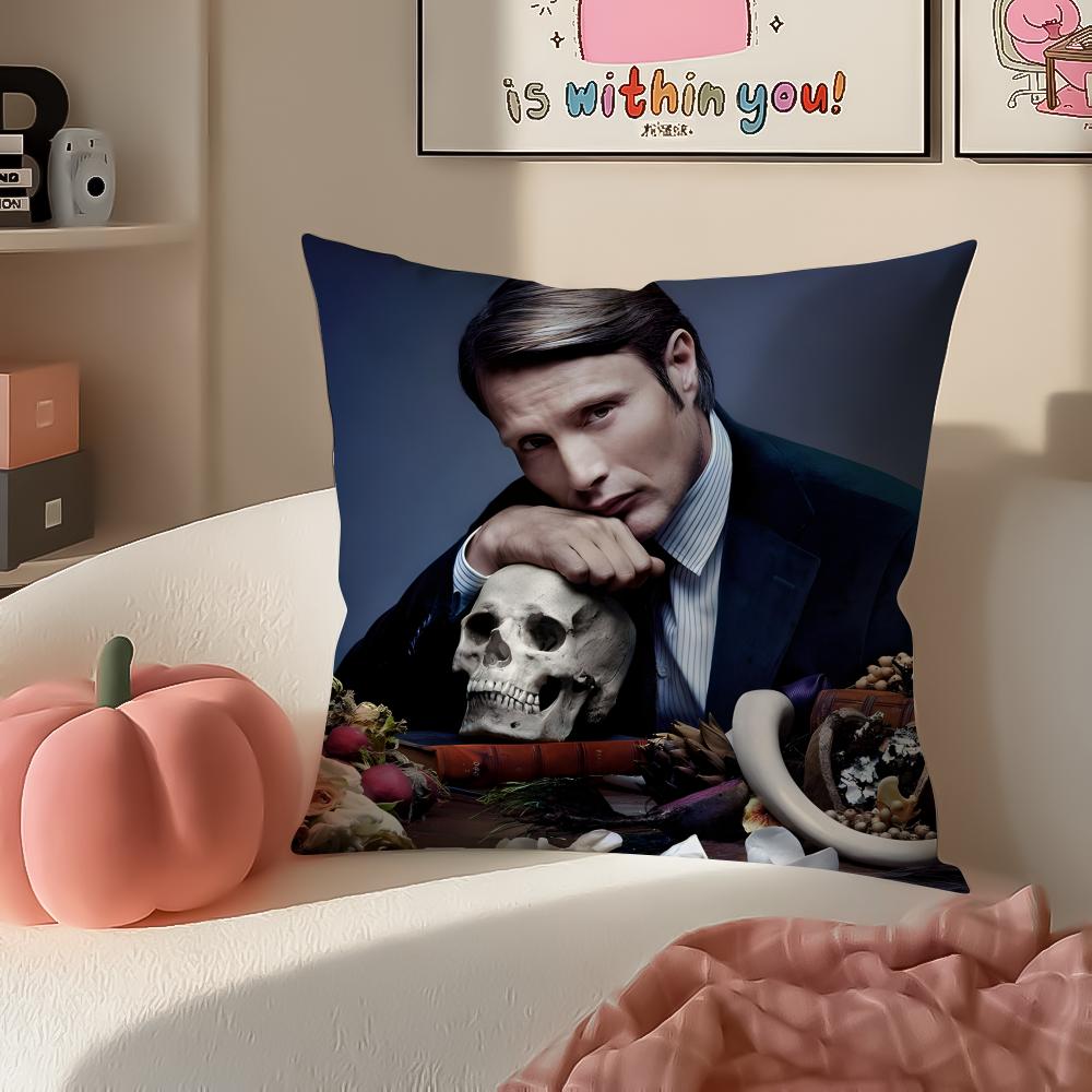 Dark Elegant TV Series HHannibal Cushion Cover Pillowcase Short Plush Invisible zipper Room Sofa Cushion Cover