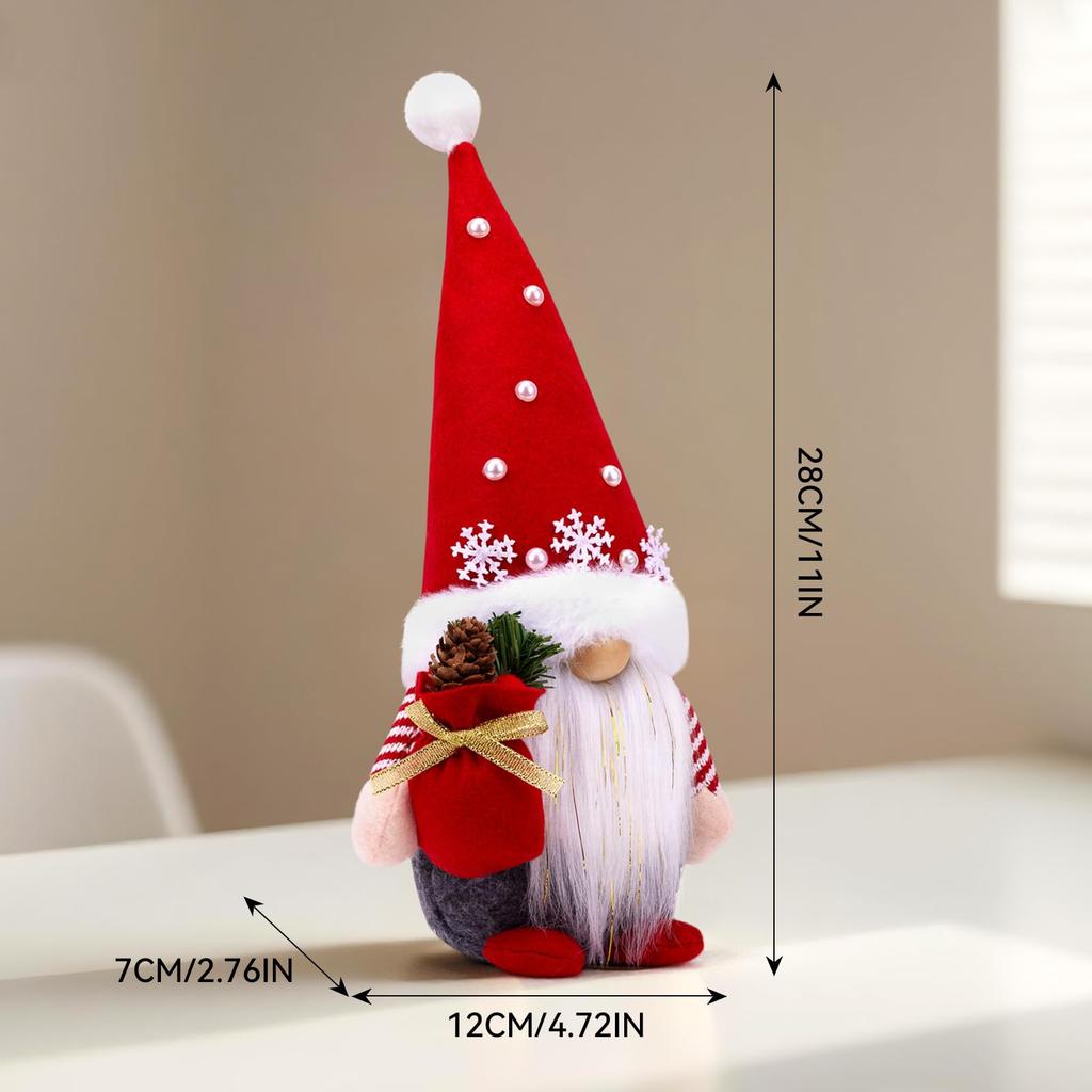 Handmade Christmas Gnome Plush Decor - Scandinavian Xmas Elf for Home, Tiered Tray & Kitchen Gift for Women, Holiday Party