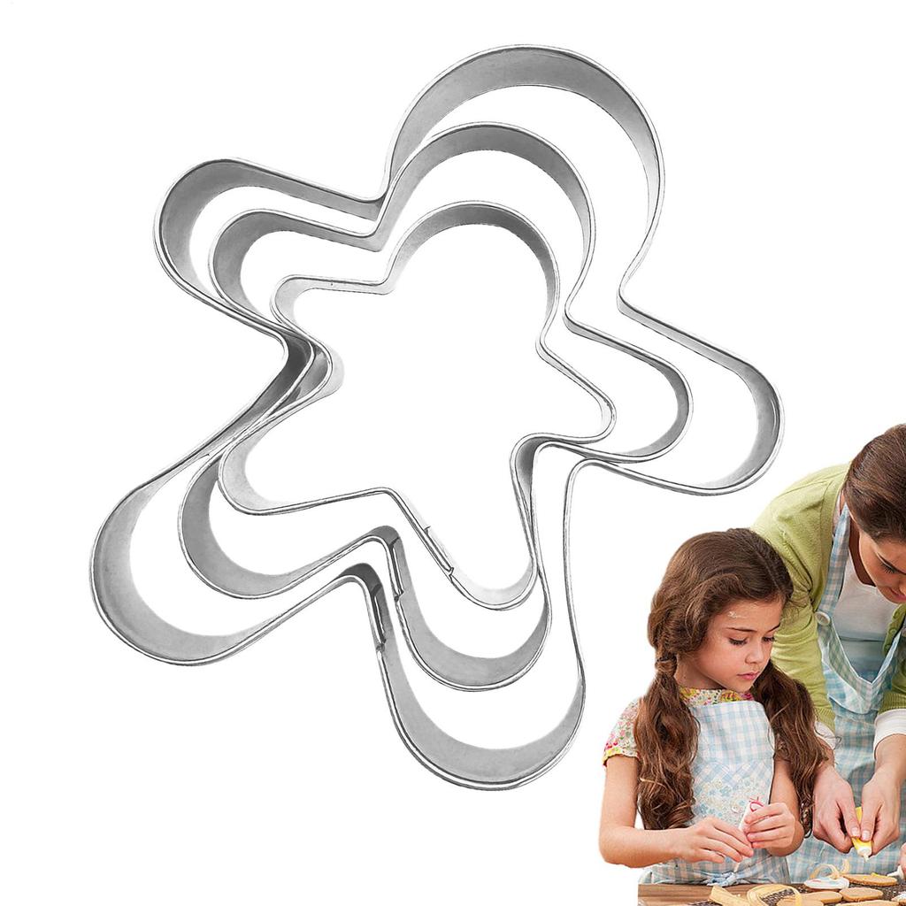 3pcs/set Baking Mould Stainless Steel CookieBiscuit Cutter DIY Mold Gingerbread Man Shape Cutter Baking Egg Mould Bakeware