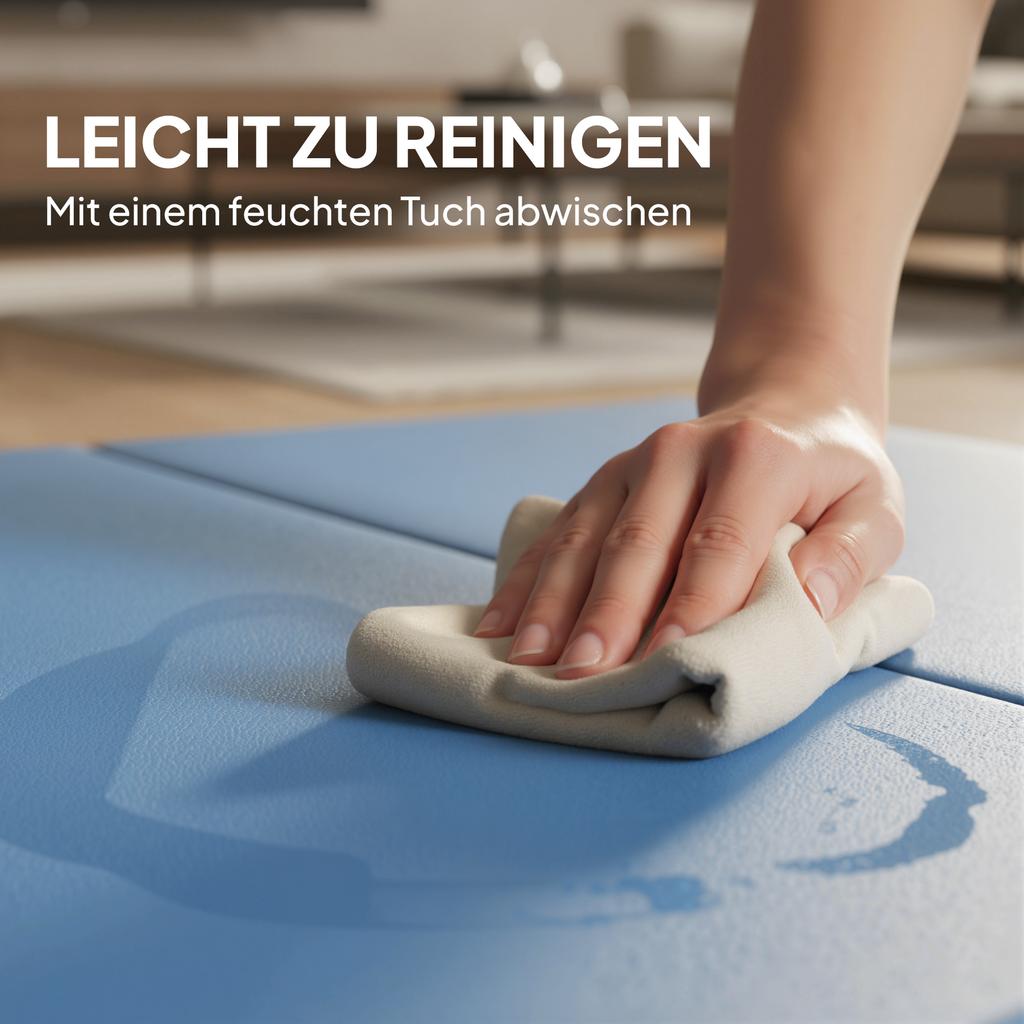 Exercise Mat Foldable Fitness Mat 240 X 120 X 5 Cm Light Blue