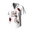 Men's Casual Short Sleeve Halloween Print Button Down Shirt