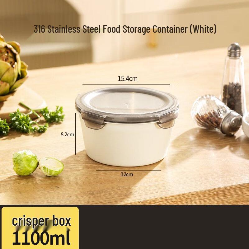316 Stainless Steel Food Container with Lid, 1100ml