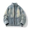 Retro Winter Stand Collar Denim Puffer Jacket