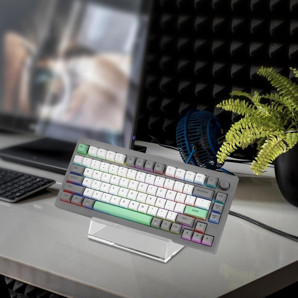 Geekria Keyboard Display Acrylic Mechanical Gaming Keyboard Holder for Computer Keyboard Stand, 60%, 75%, 80%, 96% (Clear)