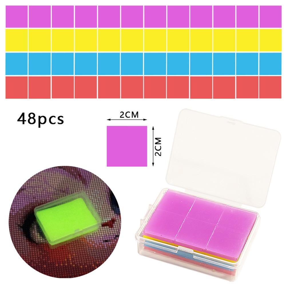 48/32PCS Silicone Luminous Painting Clay Wax Storage Container Box Cross Stitch Diamond Painting Glue Wax Embroidery Mud DIY
