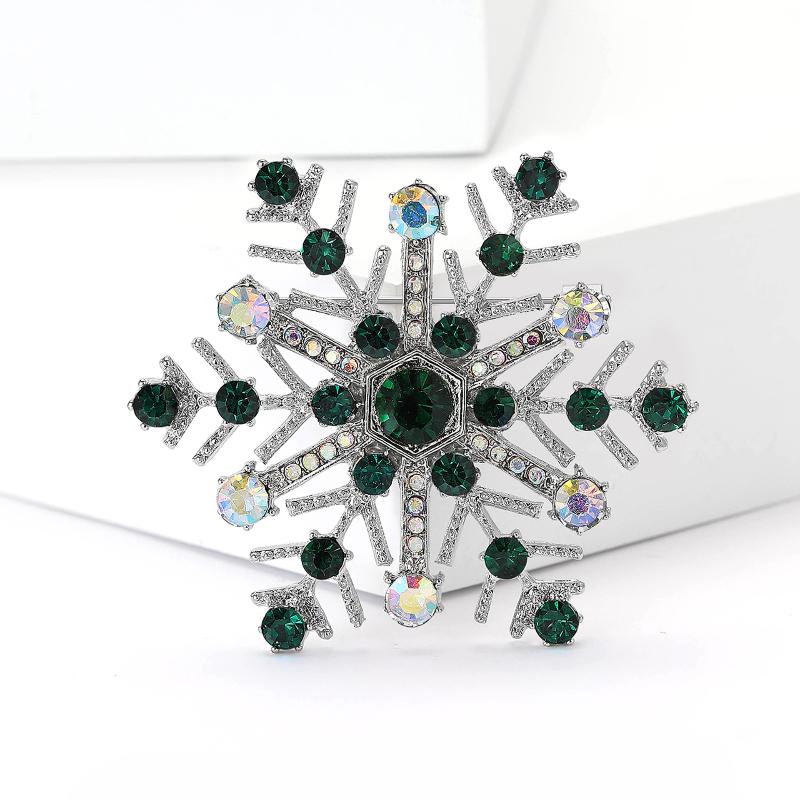 Fashion Luxury Rhinestone Snowflake Brooches For Women Clothing Coat Jewelry Accessories Gifts