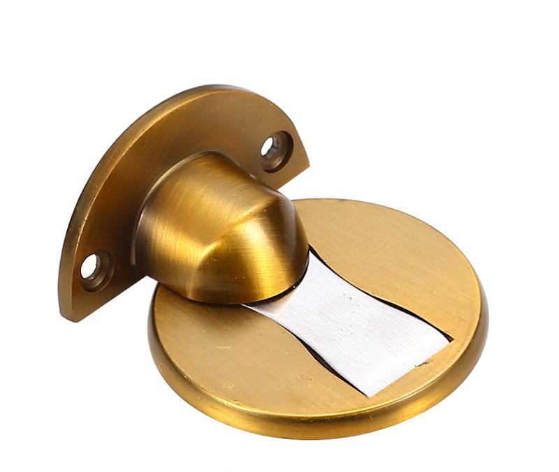 Invisible Magnetic Door Stopper Stainless Steel Punch-free Windproof Mechanical Self-locking Door Stop Door Stopper