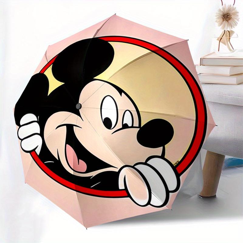 Mickey Mouse,Cartoon Character Automatic Umbrella - Tri-fold Portable Umbrella, Best Holiday Gift for Men and Women, Durable Iron Frame, Pla