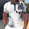 Animal Men'S Polo Shirt 3d Wolf&Eagle Print Alta Qualidade Roupas Masculinas Verão Casual Manga Curta Solta Camisa Grande Tops Tee